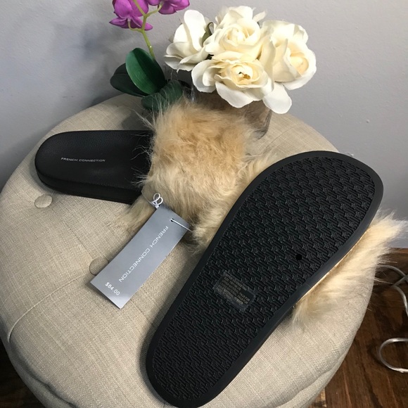 French Connection Faux Fur Slippers - Size 8 & 9 - Picture 7 of 10